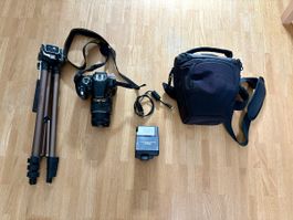 Nikon D3300 Komplettset – 18–55 mm Objektiv, Tasche & Stativ