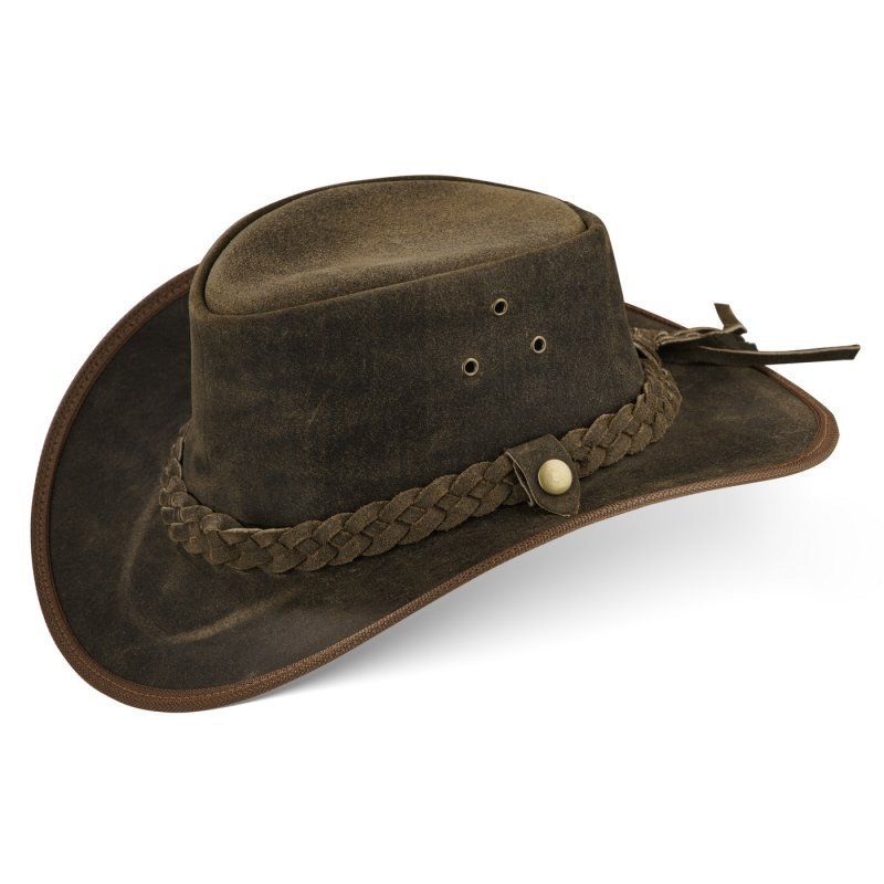Copricapi, berretti & cappellini: BLACK FOREST FOX TEXAS Western Cowboy Leder Hut Old Green M – Nuovo e nell'imballaggio originale da Steffisburg venduto da fellgerber