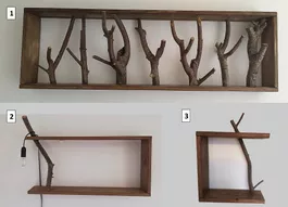 Handgefertigte Wandgarderobe und Regale