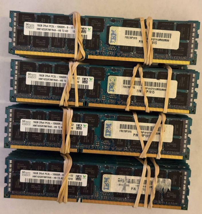 Original IBM 4X 16GB DDR3 RAM Server Module - Total 64 GB (Gebraucht ...