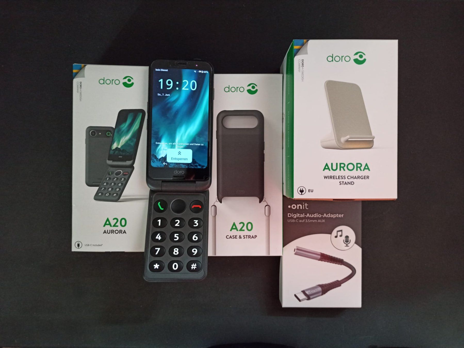 Doro Telefoni cellulari / Smartphones: Doro Aurora A20 Smartphone mit Zubehör – Nuovo (secondo la descrizione) da Root venduto da CalasWade