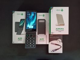 Doro Aurora A20 Smartphone mit Zubehör