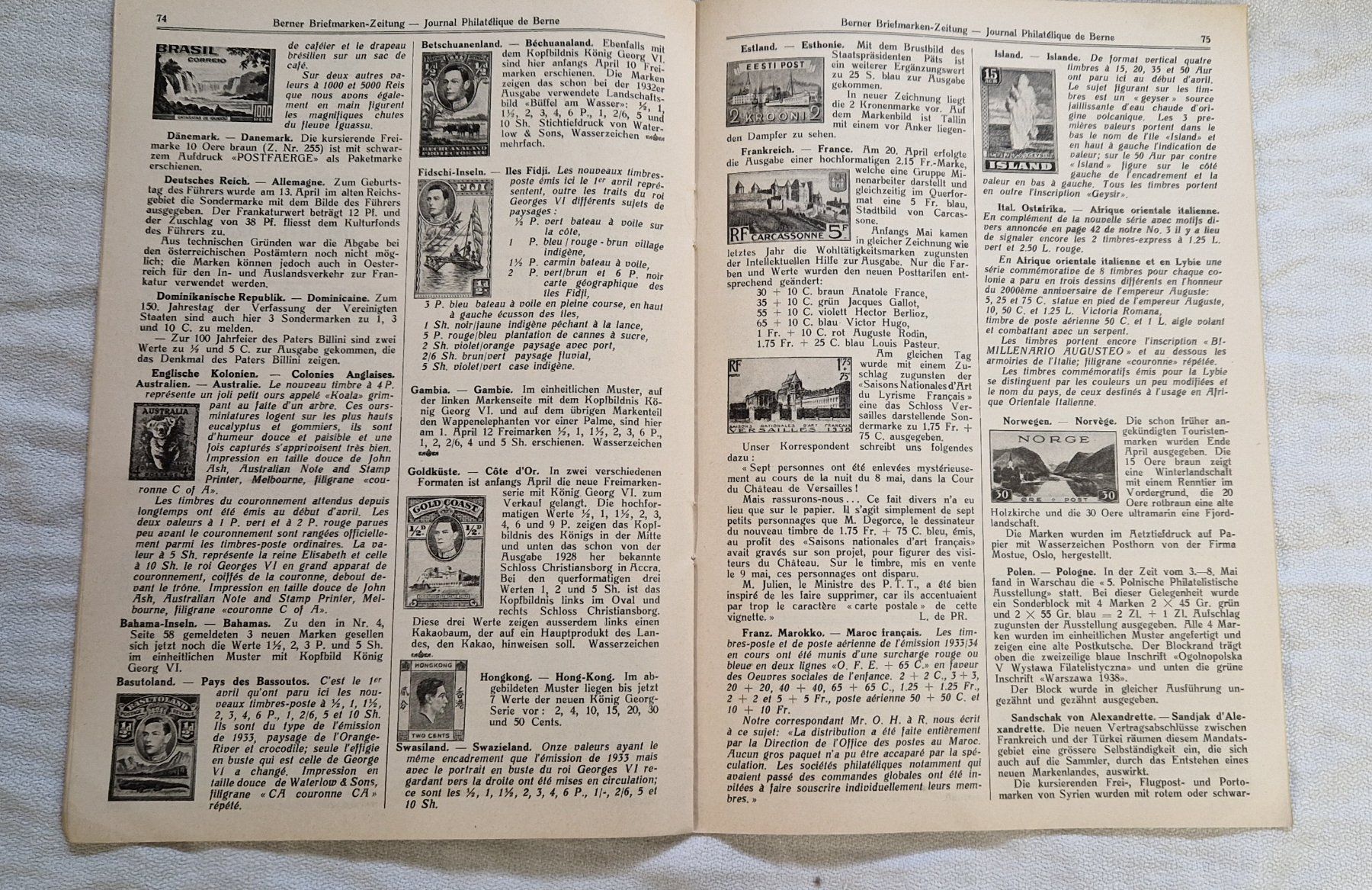 Tous les timbres: BERNER BRIEFMARKEN ZEITUNG 1939 – D'occasion à Bilten par Mic2022 2
