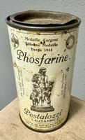 Phosfarine Pestalozzi Lausanne antike Blechdose Kinder Mehl