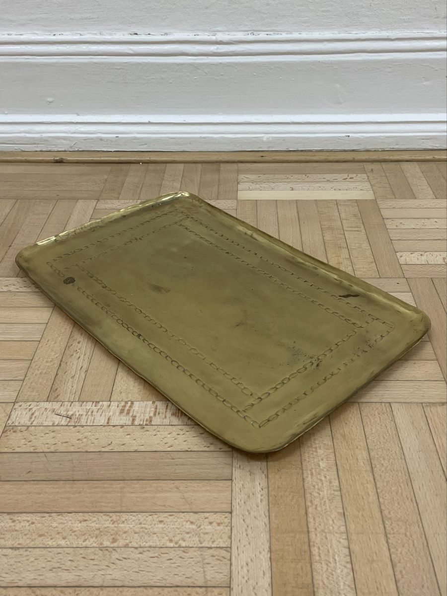 Piatti di portata: Handmade Messing Tablett vintage Serviertablett brass tray – Usato da Zürich venduto da Vintagewiesel