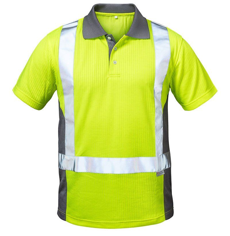 Polo-Shirts: WARNSCHUTZ-POLOSHIRT, Gelb/Grau Gr. L – Neu und originalverpackt aus Vaduz von Newgloves