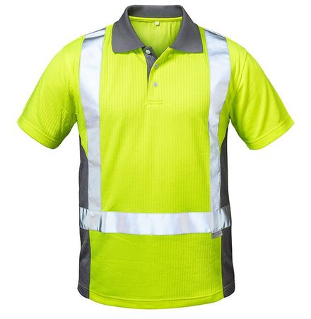 WARNSCHUTZ-POLOSHIRT, Gelb/Grau Gr. L