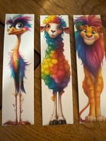 3x Lesezeichen-Buchzeichen-Tiere-Popart-Spass-Fund-Coolness