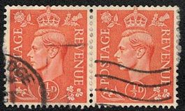 King George VI – 1/2 D - 2 Briefmarken Grossbritannien 1937