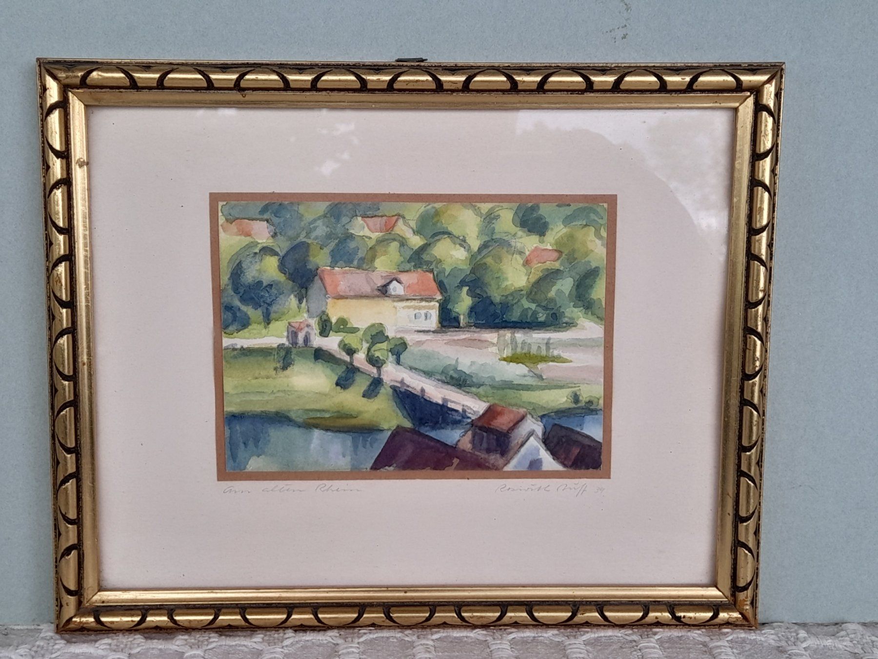 Dipinti: Aquarell " Am alten Rhein " – Usato da Thun venduto da Treff.....e