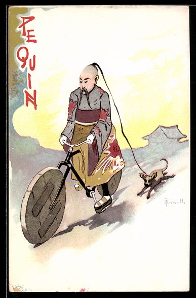 Cartoline postali: sign. Rosetti: China, Chinesischer Mann  – Usato da Berlin venduto da bartko-reher