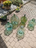 5 dames-jeanne en verre différentes tailles bon état