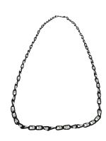 Brillenkette mit schwarzen Gliedern und Perlen