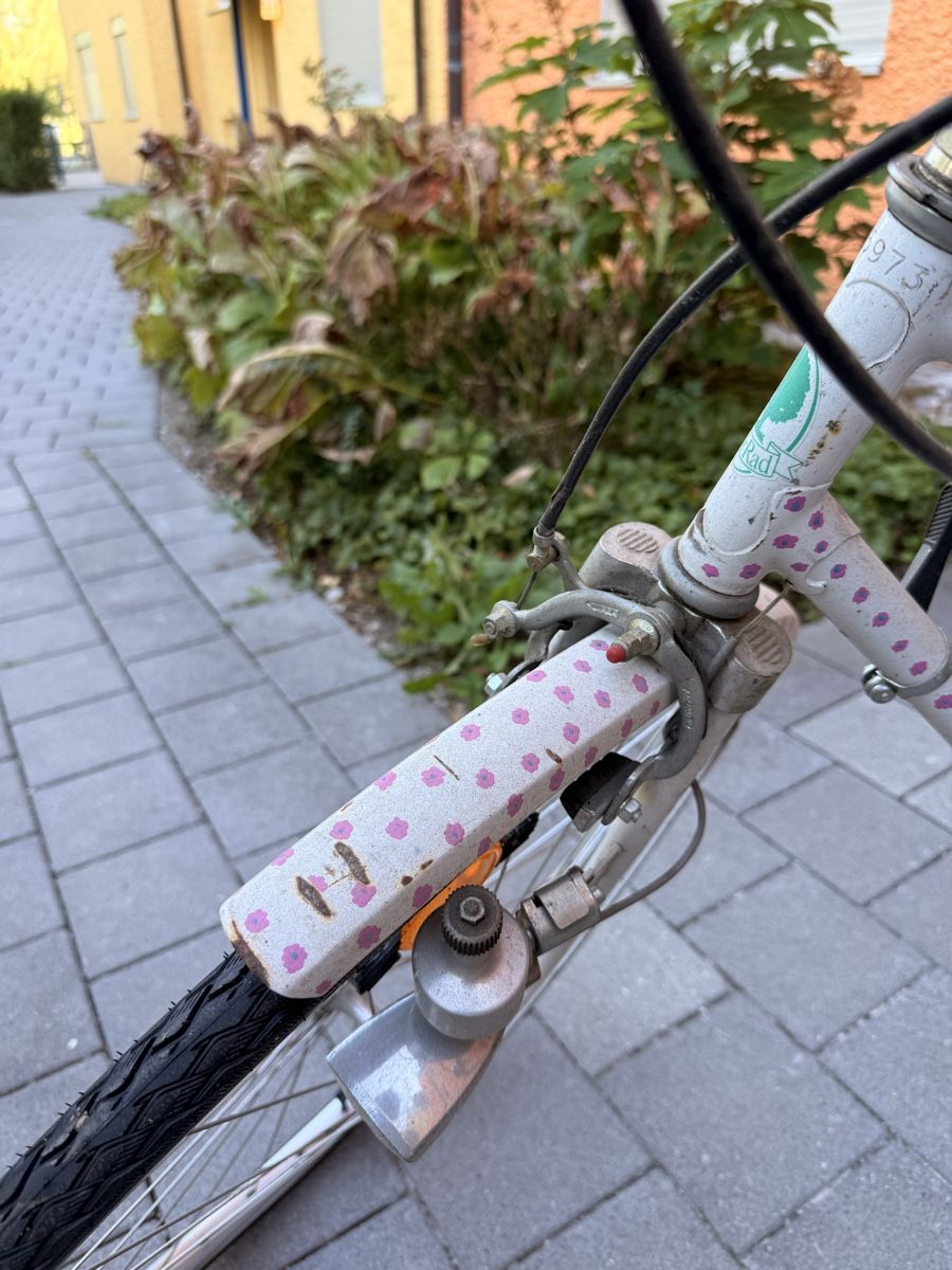 Biciclette: Weisses Velo mit pinken Blumen – Usato da Dübendorf venduto da elisa_kh 1