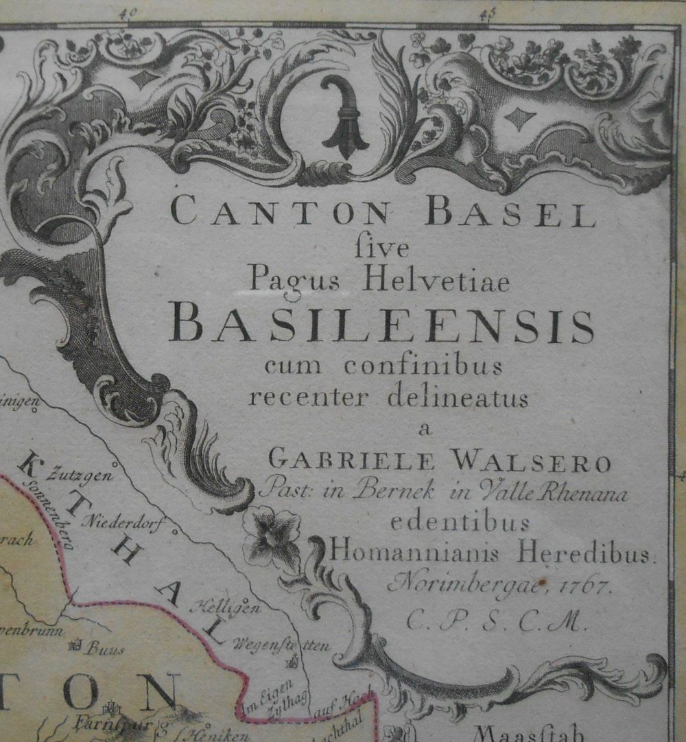 Cartine & Atlanti: Basel. Kupferstichkarte von 1767. – Usato da Basel venduto da Domba 1