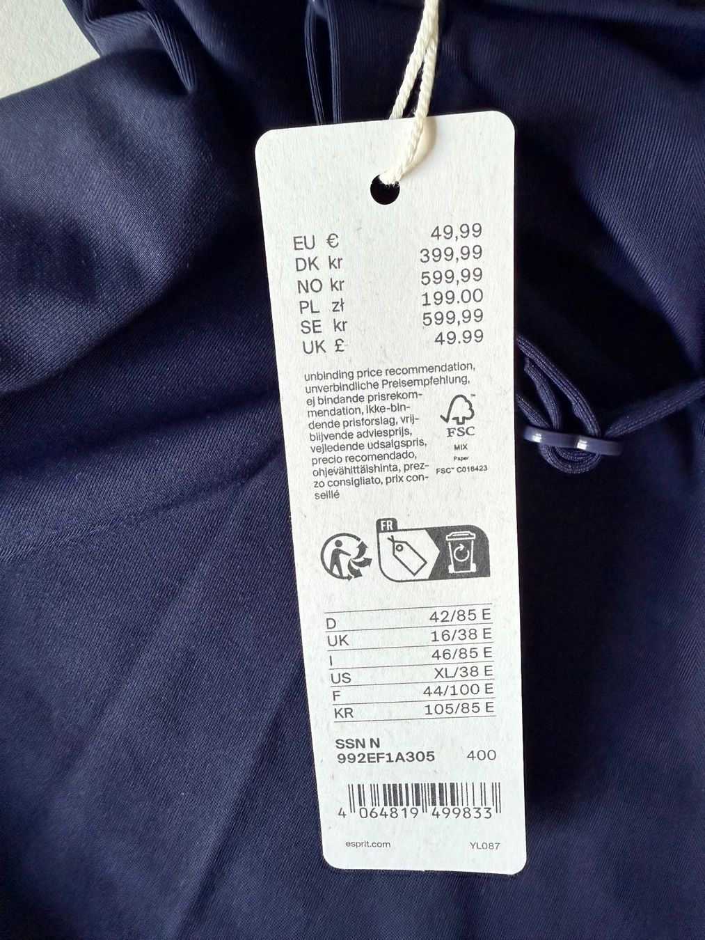 Esprit Costumi da bagno & Bikini: ESPRIT, Badekleid, Grösse 42/85E, Farbe Dunkelblau – Nuovo e nell'imballaggio originale da Rudolfstetten venduto da gst_g7xl 9