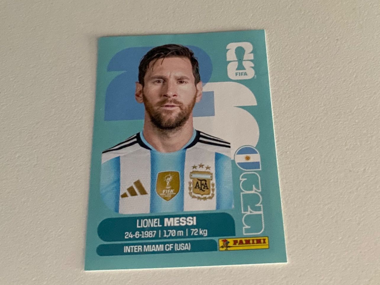 Panini Cartes à collectionner: Panini Bild Messi. Argentinien WM 2026. Seltene Version – D'occasion à Hergiswil LU par FcMalkov