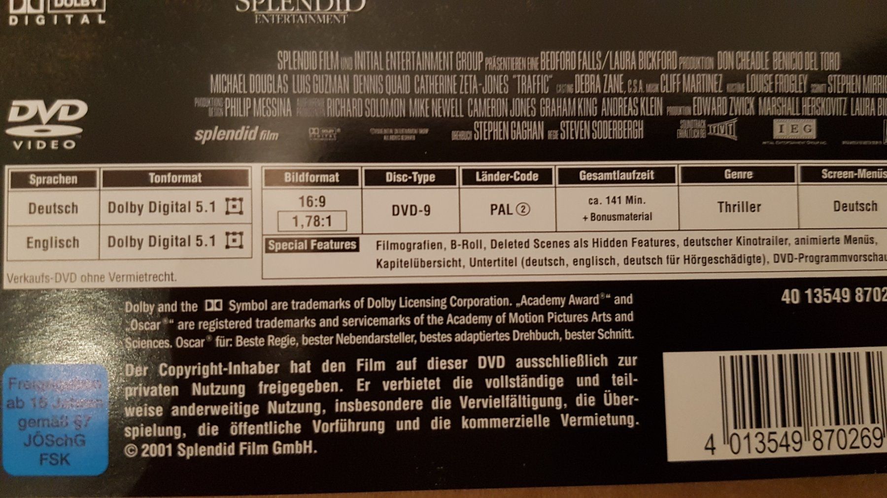 Tutti i DVDs: DVD Traffic / Michael Douglas – Usato da Oetwil am See venduto da fineli2 1