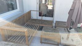 Garten Lounge Set Holz modular gebrauchter Zustand
