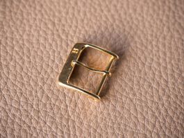 Bucherer Dornschliesse Schnalle 14mm NOS goldfarben 14 Leder