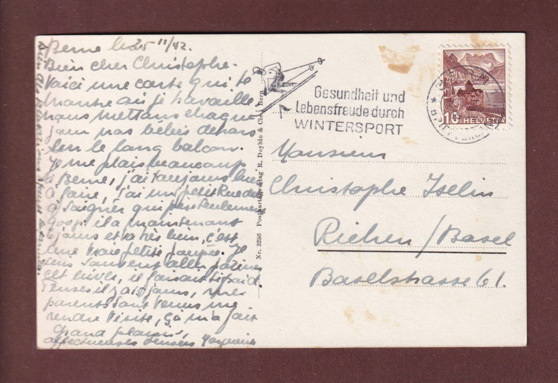 Ansichtskarten: BERN - Säuglingsheim - 1942 – Gebraucht aus Pully von nicecards-shop 1