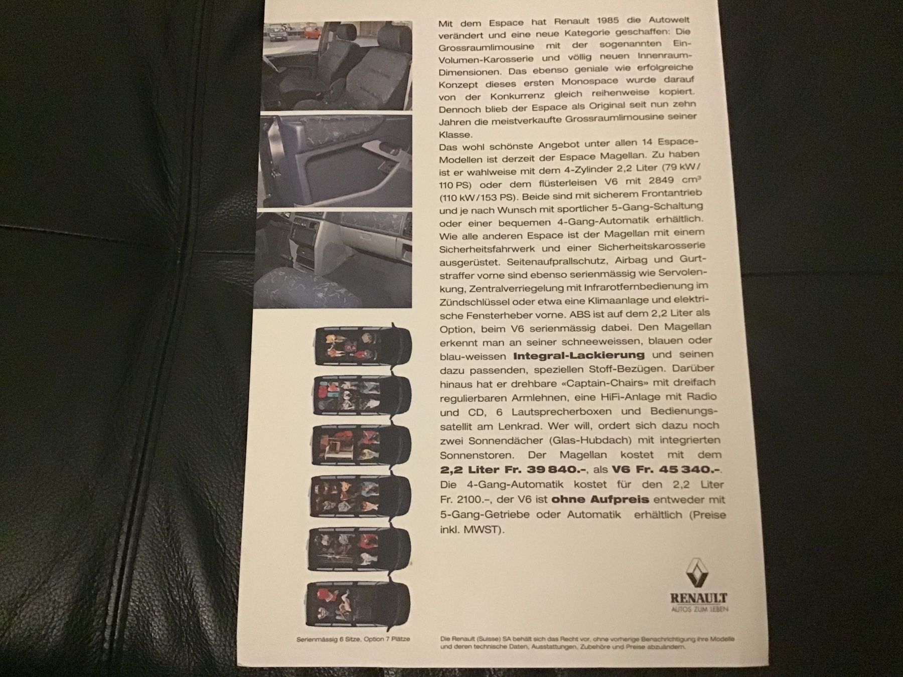 Renault Documenti: Renault Espace Magellan Verkaufsflyer – Usato da Scherzingen venduto da Starseller62 1