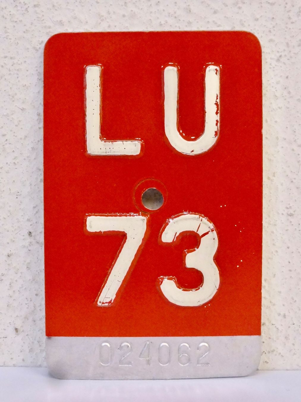 Insegne: LU 73 VELONUMMER - FAHRRADSCHILD – Usato da Kerzers venduto da zimmergruen