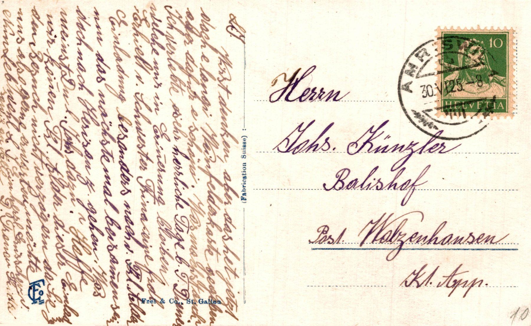 Cartoline postali: Weinfelden. Hôtel Traube, Kirche – Usato da Bronschhofen venduto da Astore 1