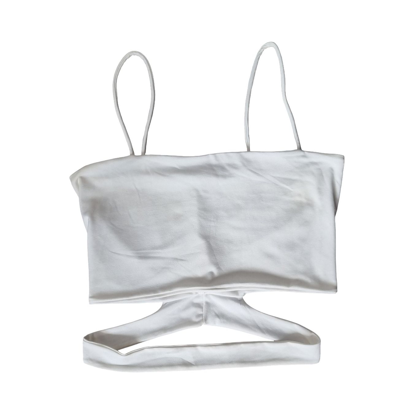 Tops: Top d'été blanc ouverture ventre - Taille S – Gebraucht aus Lausanne 25 von fla_bpj5