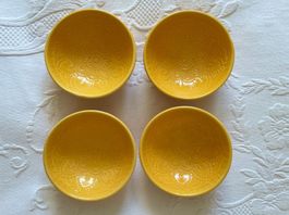 4 Schälchen sonnengelb, Vintage, Boho Style, Dekoschalen