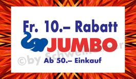 10 Franken Rabatt bei Jumbo ab Fr. 50.-- bis 22.01.2027