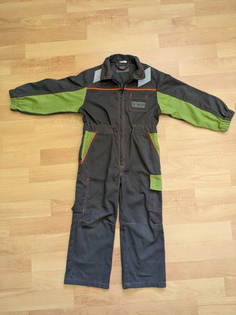 Arbeitskleidung Overall Grösse 104 schwarz/grün Reflektoren