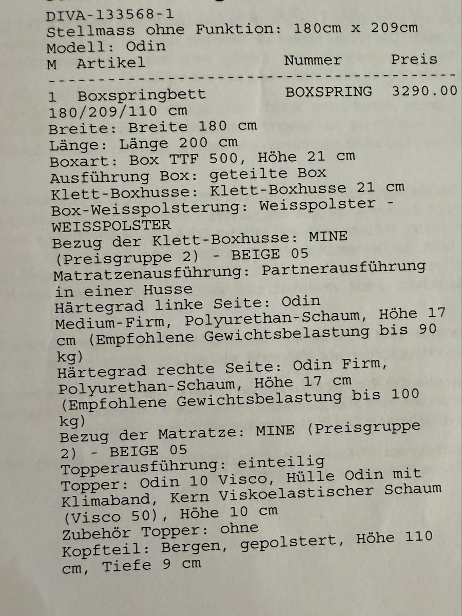 Betten: Boxspringbett 180/209/110 cm MÖBEL PFISTER – Gebraucht aus Ebikon von lop_jbb6 1