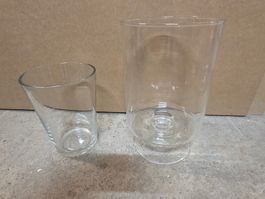 3 diverse Glasvasen oder Dekogläser