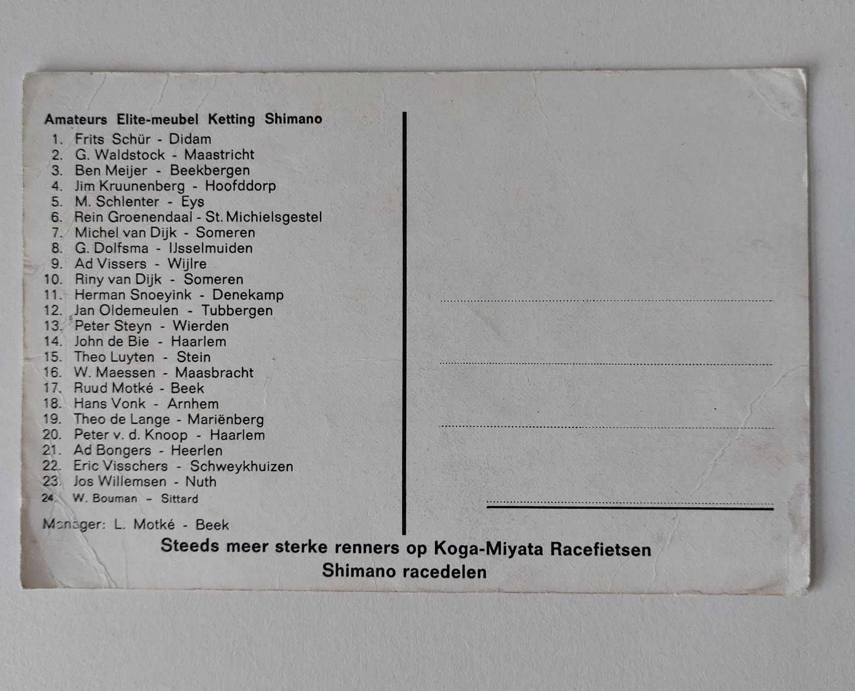 Autographes: Autogrammkarte Velo Amateurs – D'occasion à Schenkon par Uhu007 1