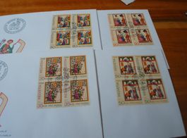 Set Pro Patria 1988, FDC Satz, Einzel + 4erblocks, 9 Belege