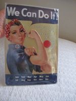 Blechschild Nostalgieschild We can do it! Starke Frau Magnet