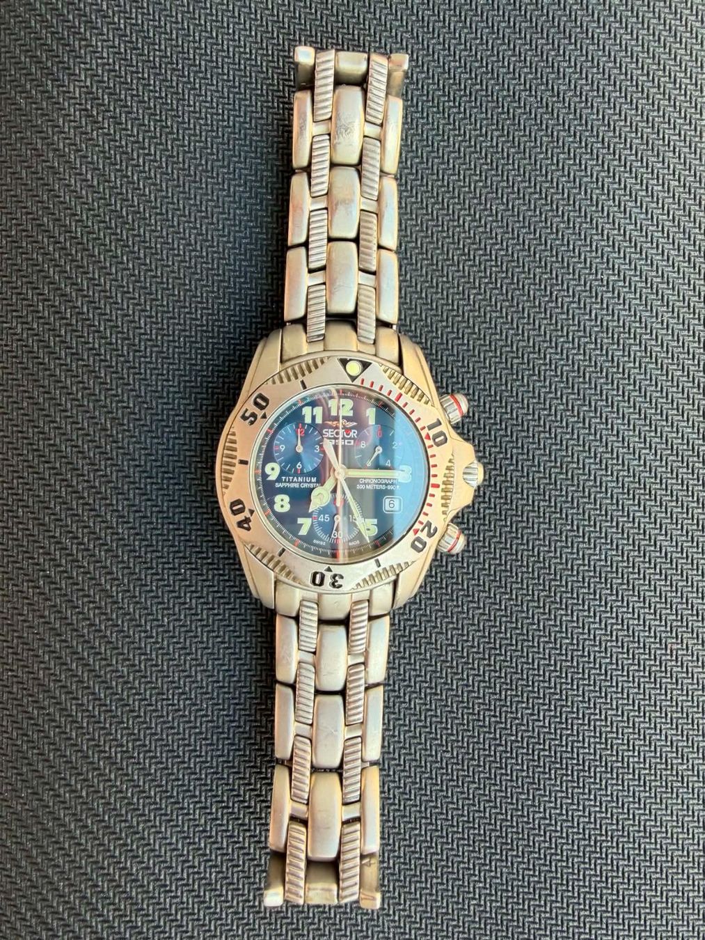 Sector Orologi: Sector 950 Titanium Chronograph 300M Sapphire Crystal Blaue – Usato da Luzern venduto da pan_bh7h