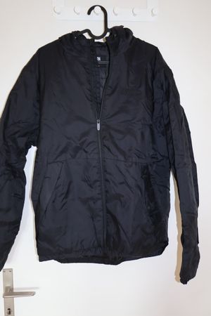 Stylish MOTWNE Black Hooded Jacket, size M