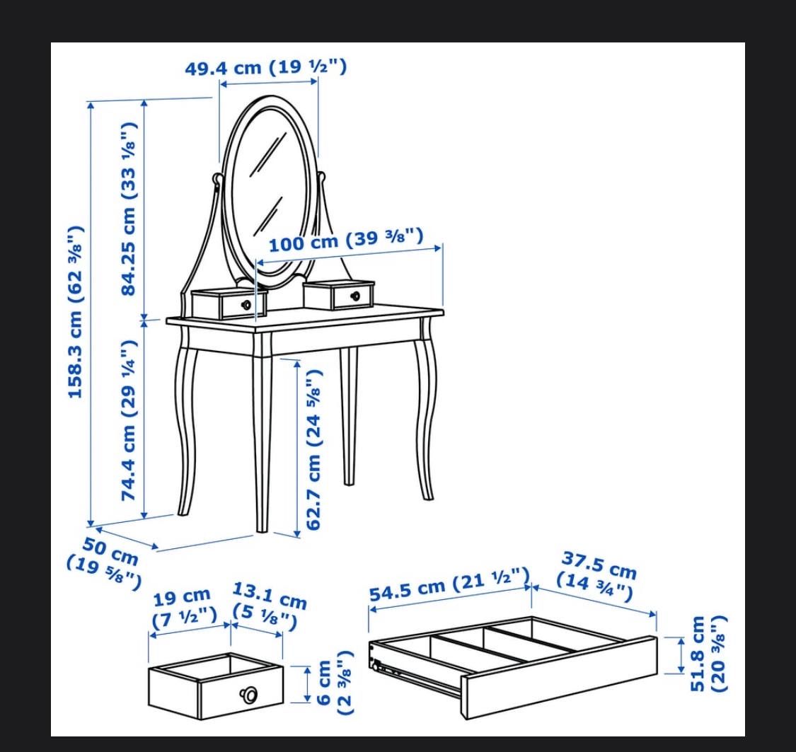 Ikea Coiffeuses: Ikea Hemnes Schminktisch – D'occasion à Niederwil AG par Fablexa 5