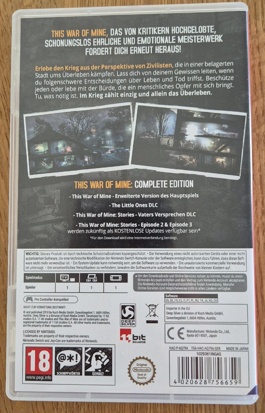 Giochi: This War of Mine: Complete Edition Nintendo Switch Spiel – Usato da Zofingen venduto da Sammelsurium92 1