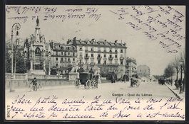AK Genève, Quai du Léman, 1901