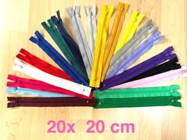 Reissverschlüsse 20 x 20cm  super Farben   TOP TOP