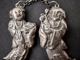 China antik Silber Miao "unsterblich verliebtes Paar"