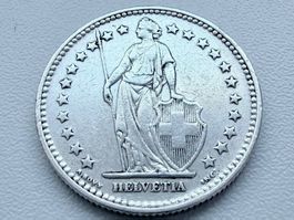 2 Franken 1928 B – seltener Jahrgang (nur 750’000 geprägt)