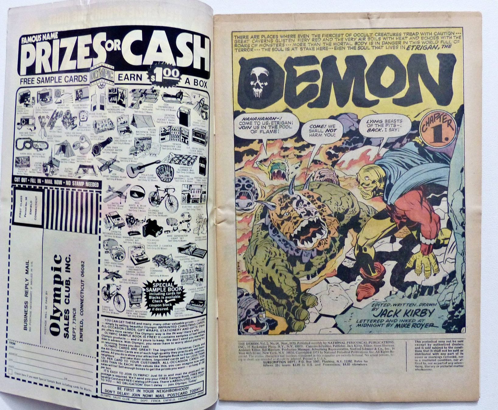 Fumetti: DEMON #14 VS. EVIL WITCHBOY ART BY JACK KIRBY DC 1973 – Usato da Lugano venduto da YouWantUS 1