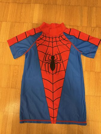 Badeshirt Marvel Spiderman blau rot Gr. 110/116
