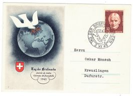 Carte de la journée du timbre Bern 1945