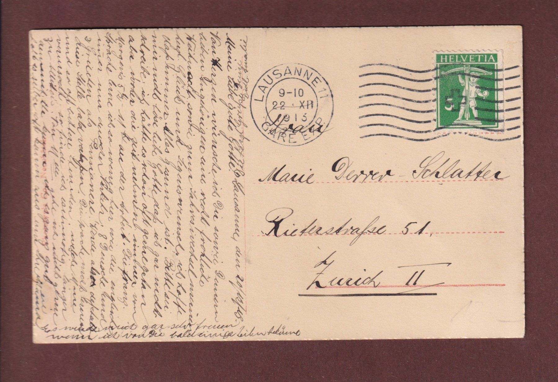 Ansichtskarten: LAUSANNE - Ouchy - 1913 – Gebraucht aus Pully von nicecards 1
