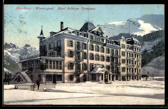 Cartoline postali: AK Engelberg, Hotel Bellevue Terminus – Usato da Berlin venduto da bartko-reher